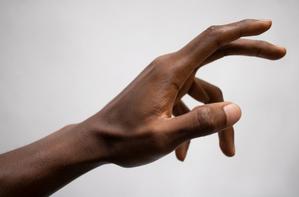 A close-up of a hand